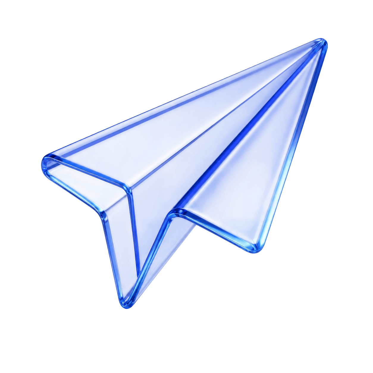 Blue glass paper plane
