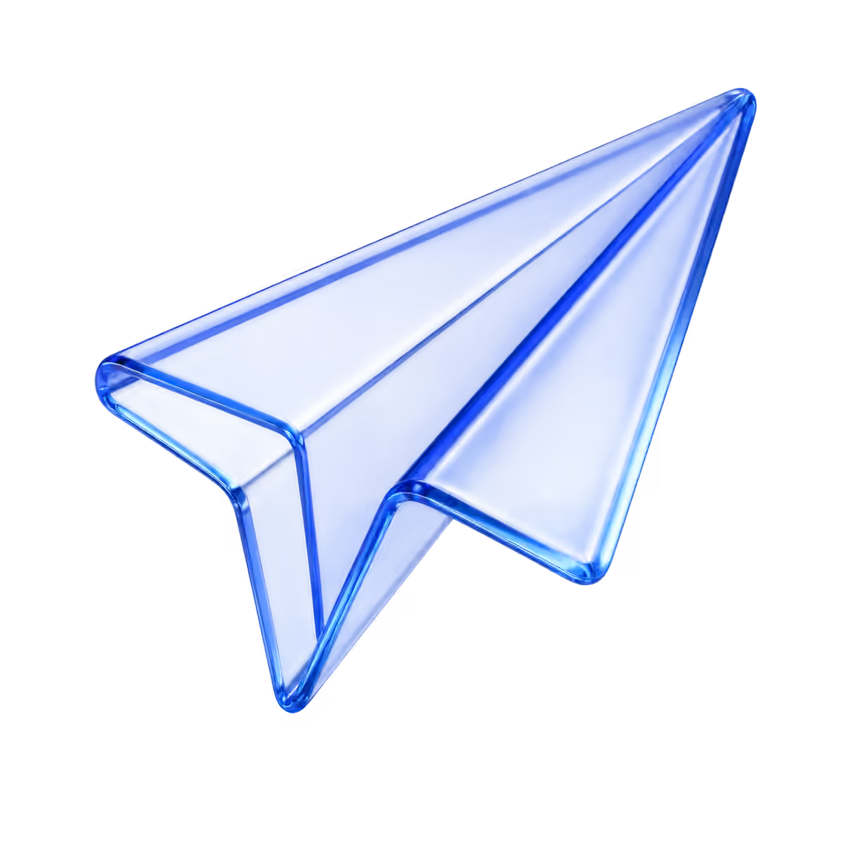 Blue glass paper plane
